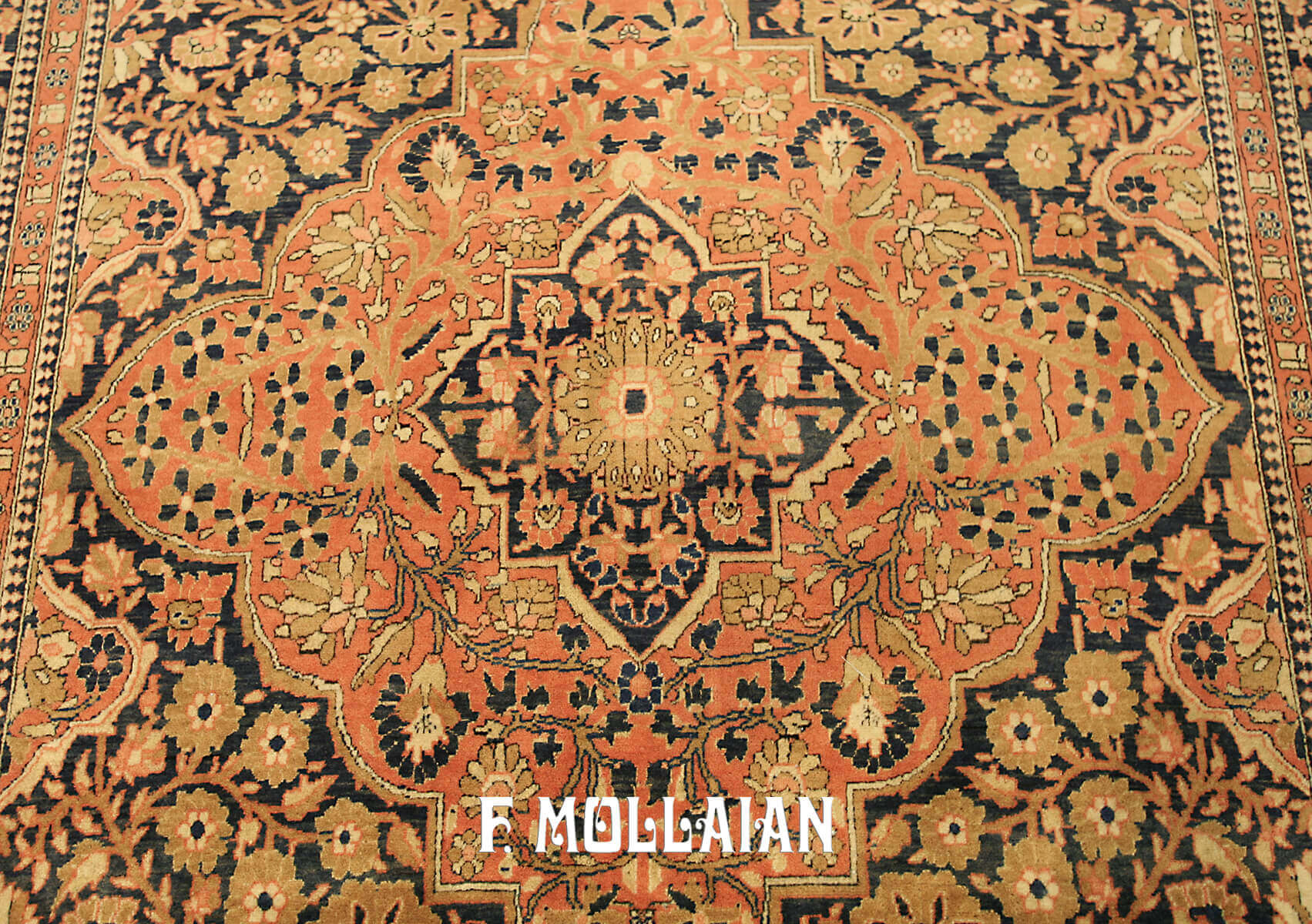 Antique Persian Kashan Mohtasham Rug n°:27424419